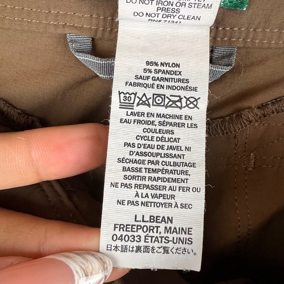 LL Bean Cresta Hiking Pants Mens 34x34 Brown Nylon Spandex Cargo - Picture 8 of 9